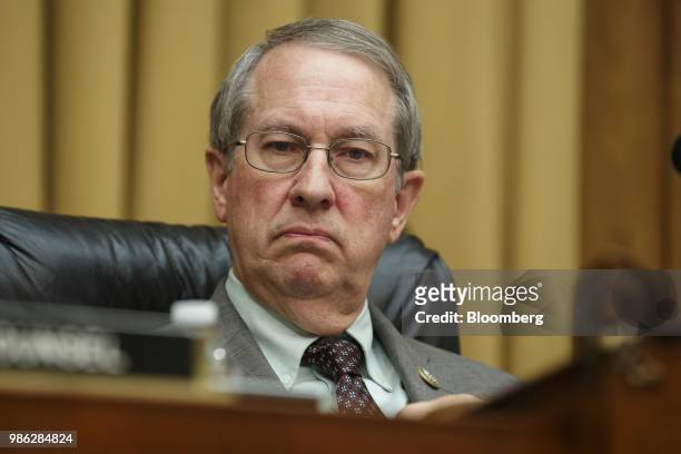 Representative Bob Goodlatte, a Republican from Virginia and chairman of the House Judiciary Committee, listens during a hearing on Capitol Hill in...