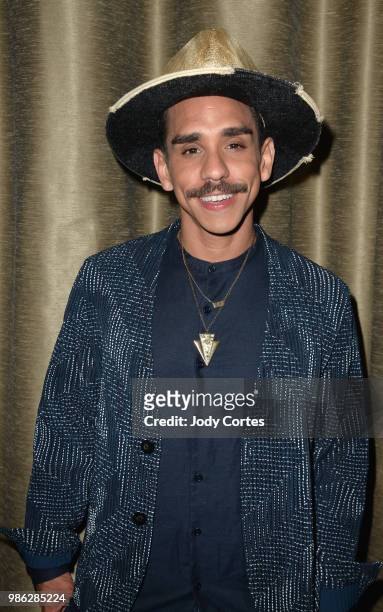 Actor Ray Santiago poses backstage at the Academy Of Science Fiction, Fantasy & Horror Films' 44th Annual Saturn Awards held at The Castaway on June...