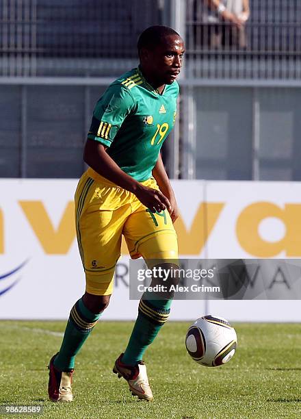 Surprise Moriri of South Africa runs with the ball during the international friendly match between South Africa and North Korea at the Brita arena on...
