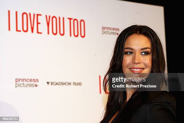 Megan Gale attends the premiere of "I Love You Too" at Village Jam Factory on April 23, 2010 in Melbourne, Australia.