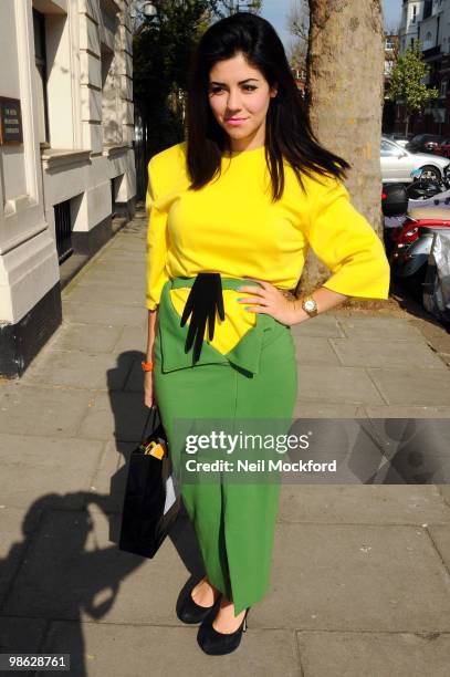 Marina Diamandis arriving at BBC Maida Vale to perform in the Live Lounge on April 23, 2010 in London, England.