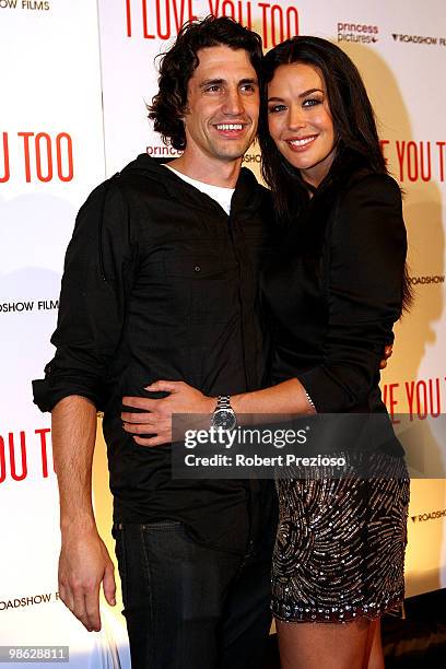 Andy Lee and Megan Gale attend the premiere of "I Love You Too" at Village Jam Factory on April 23, 2010 in Melbourne, Australia.