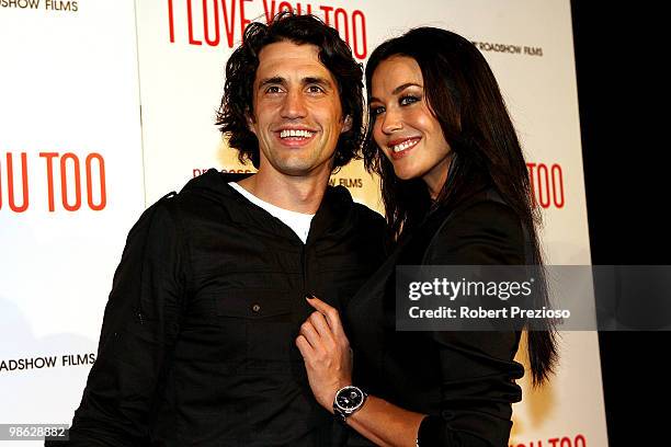 Andy Lee and Megan Gale attend the premiere of "I Love You Too" at Village Jam Factory on April 23, 2010 in Melbourne, Australia.