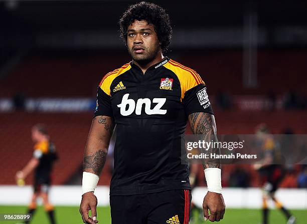 Sione Lauaki of the Chiefs walks off after drawing the round 11 Super 14 match between the Chiefs and the Cheetahs at Waikato Stadium on April 23,...