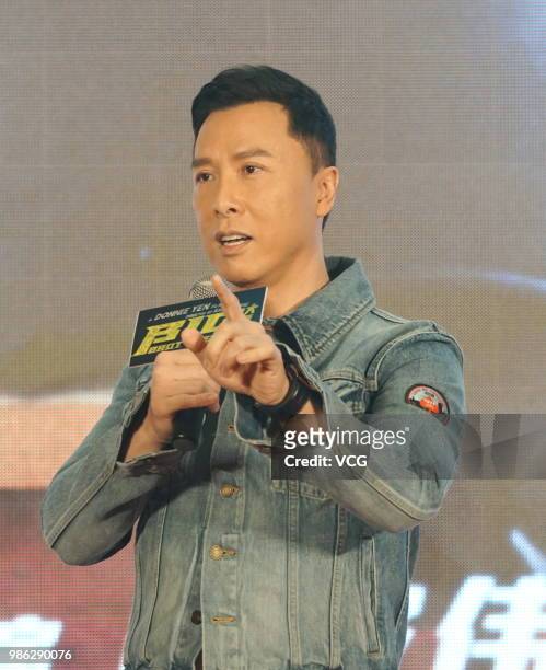 Actor Donnie Yen attends the press conference of film 'Big Brother' on June 21, 2018 in Shanghai, China.