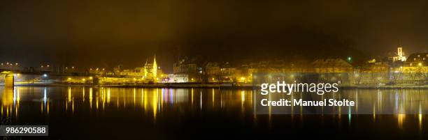 trarbach licht panorama bei nacht - nacht stock pictures, royalty-free photos & images