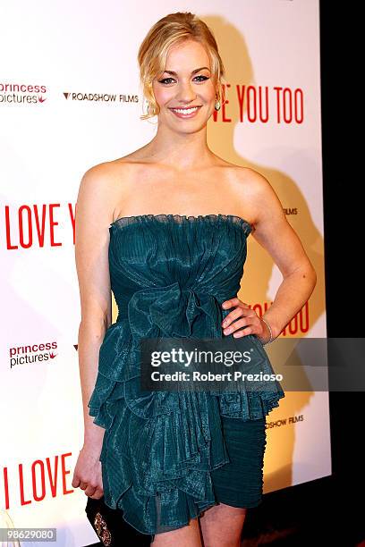 Yvonne Strahovski attends the premiere of "I Love You Too" at Village Jam Factory on April 23, 2010 in Melbourne, Australia.