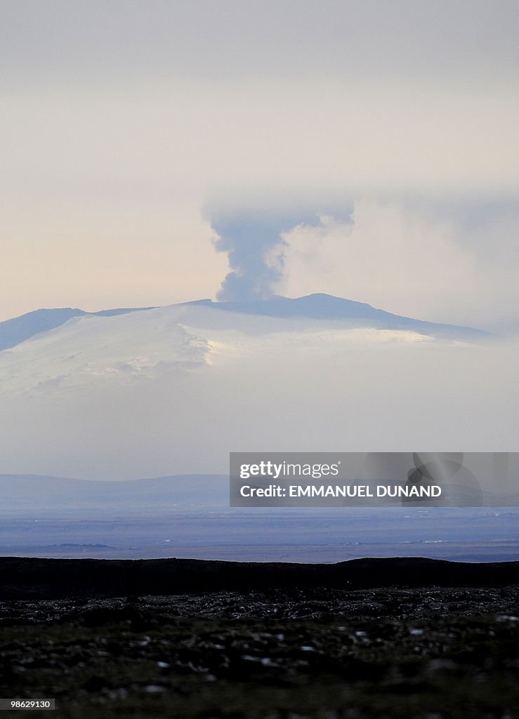 Ash and smoke bellow from the Eyjafjalla