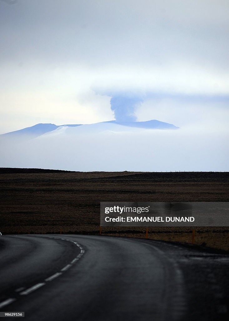 Ash and smoke bellow from the Eyjafjalla