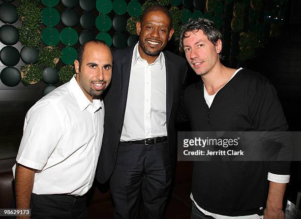 Actor Forest Whitaker and Greenhouse owners Jon B and Barry Mullineaux attend The Official After Party For Earth Day New York at Greenhouse on April...