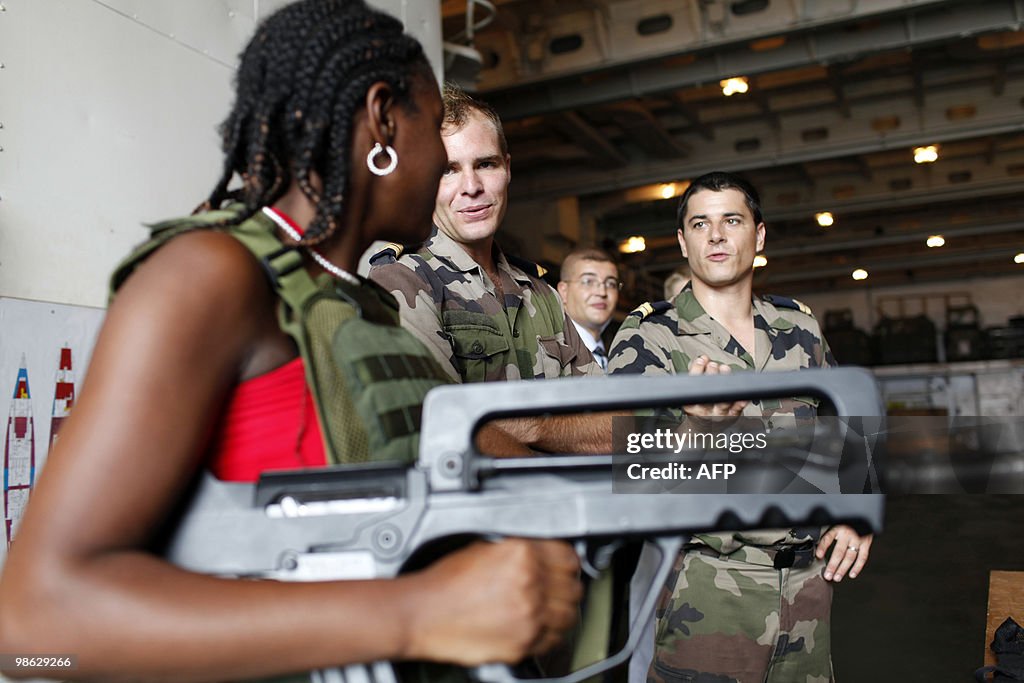 A French Marine soldier gives explanatio