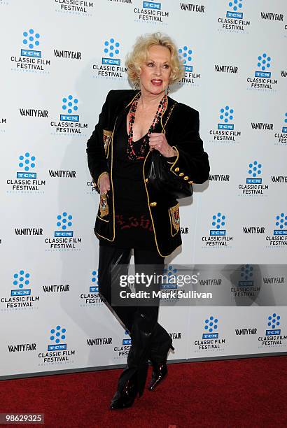 Actress Tippi Hedren arrives at the opening night gala and premiere of the newly restored "A Star Is Born" at Grauman's Chinese Theatre on April 22,...