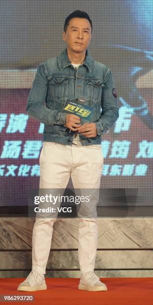 Actor Donnie Yen attends the press conference of film 'Big Brother' on June 21, 2018 in Shanghai, China.