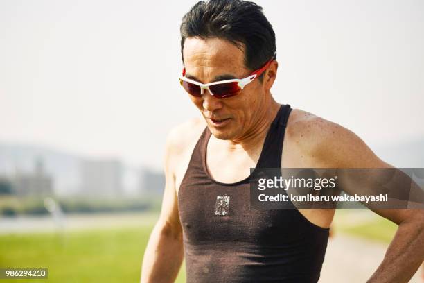 portrait of senior man runner