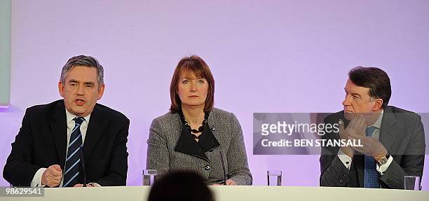 British Prime Minister, and leader of the ruling Labour Party, Gordon Brown , Deputy Labour Party Leader Harriet Harman , and Business Minister Peter...