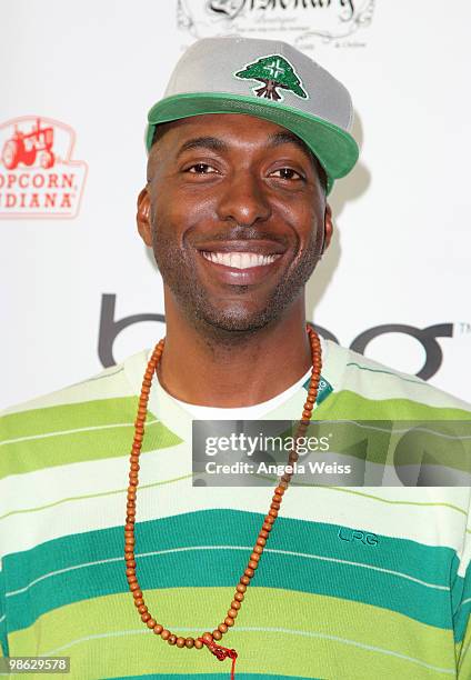 John Salley attends the 'Global Home Tree' Earth Day VIP reception hosted by James Cameron at the JW Marriott Los Angeles at L.A. LIVE on April 22,...