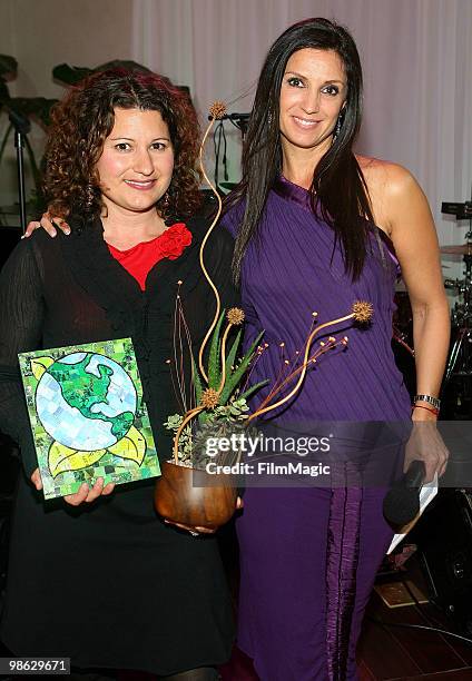 Susy Borlido and TV Host & founder/CEO of Green Lounge Eco Nicole Sherwin attend Green Lounge Eco Luxury Experience Earth Day Awards Presented By...