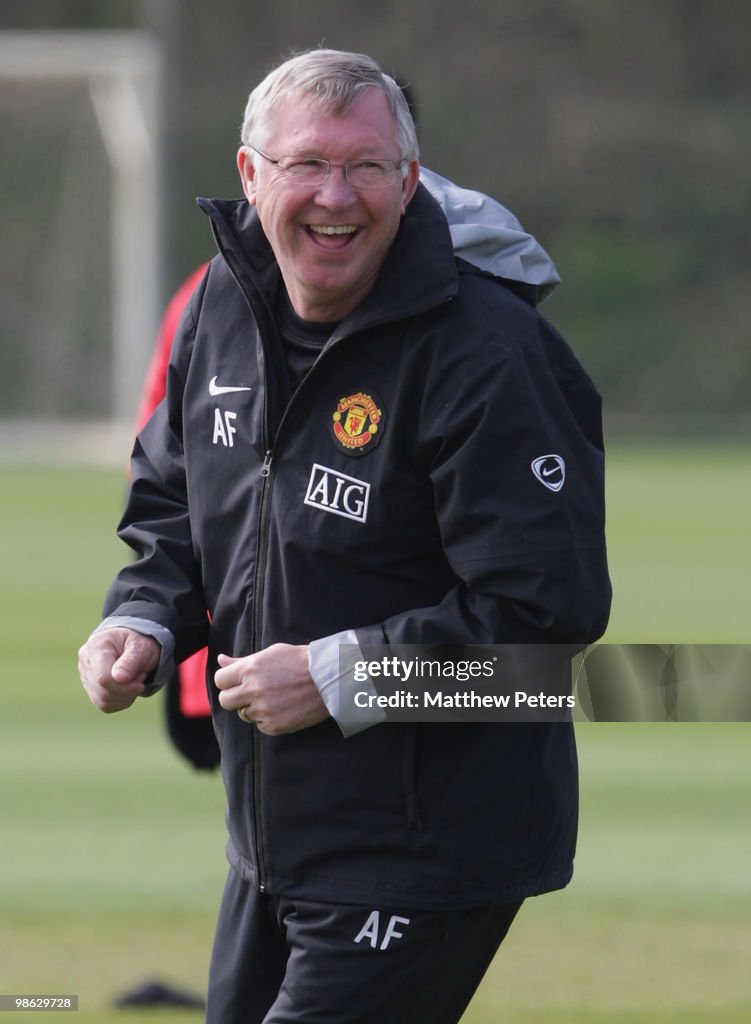 Manchester United Training Session and Press Conference