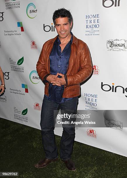 Esai Morales attends the 'Global Home Tree' Earth Day VIP reception hosted by James Cameron at the JW Marriott Los Angeles at L.A. LIVE on April 22,...