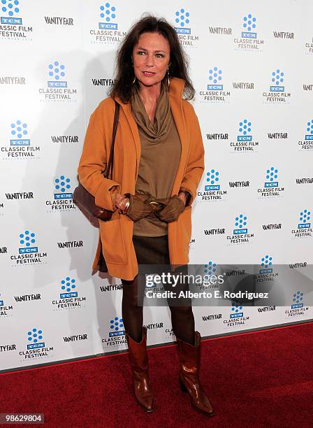 Actress Jacqueline Bisset arrives at the TCM Classic Film Festival's gala opening night world premiere of the newly restored film "A Star Is Born" at...