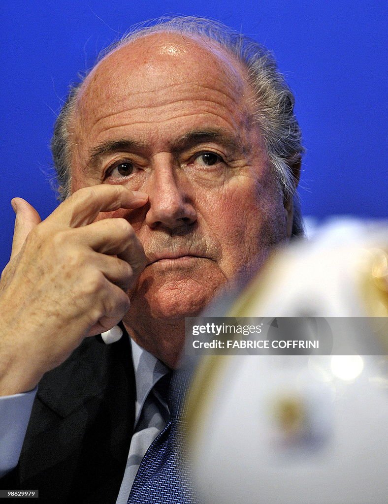 FIFA president Sepp Blatter gestures dur