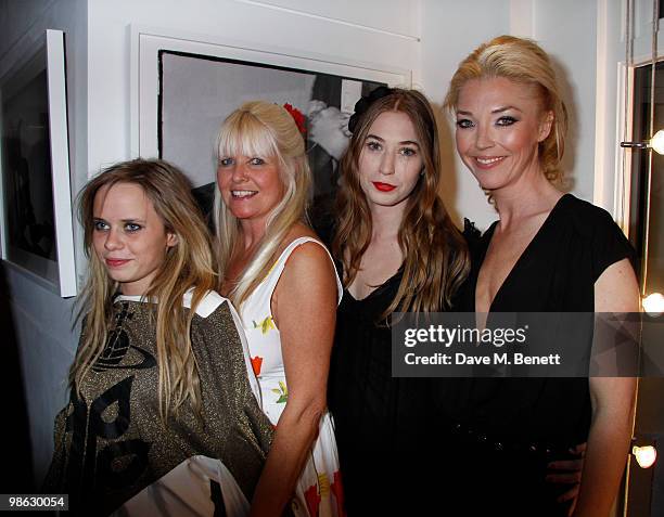 Lindsey Carlos Clarke, Scarlett Carlos Clarke, Tamara Beckwith, Anouska Beckwith attend a viewing of photographs and art featuring work by Irish...