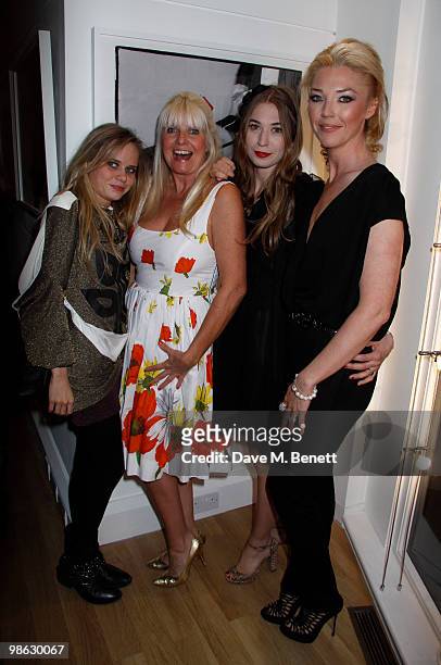 Lindsey Carlos Clarke, Scarlett Carlos Clarke, Tamara Beckwith, Anouska Beckwith attend a viewing of photographs and art featuring work by Irish...