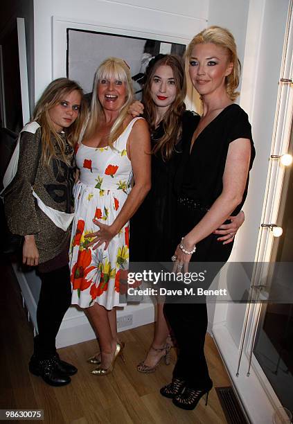 Lindsey Carlos Clarke, Scarlett Carlos Clarke, Tamara Beckwith, Anouska Beckwith attend a viewing of photographs and art featuring work by Irish...