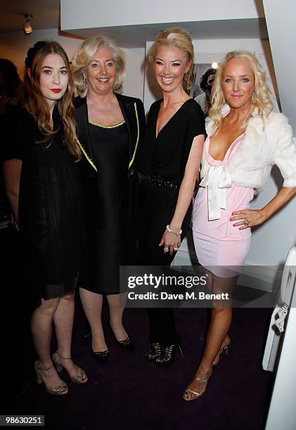 Tamara Beckwith with mum and Anouska Beckwith attend a viewing of photographs and art featuring work by Irish photographer Bob Carlos Clarke at the...