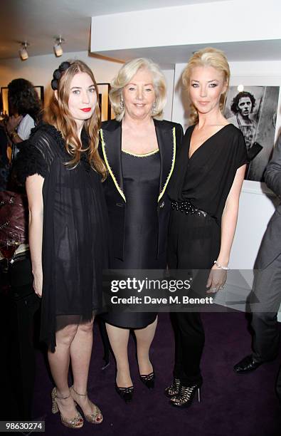 Tamara Beckwith with mum and Anouska Beckwith attend a viewing of photographs and art featuring work by Irish photographer Bob Carlos Clarke at the...