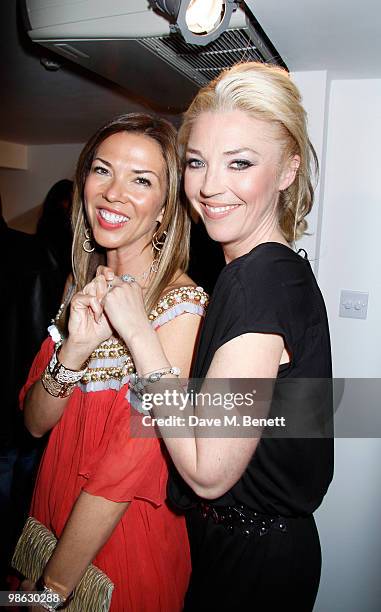 Heather Kerzner, Tamara Beckwith attend a viewing of photographs and art featuring work by Irish photographer Bob Carlos Clarke at the "Little Black...