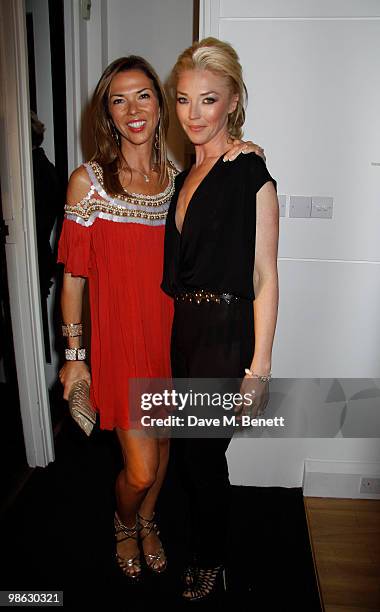 Heather Kerzner, Tamara Beckwith attend a viewing of photographs and art featuring work by Irish photographer Bob Carlos Clarke at the "Little Black...