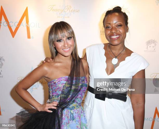 Adrienne Bailon and Designer Tracy Reese attend the "Cuts Of Our Infirmities" book launch party at the Tracy Reese Boutique on April 22, 2010 in New...