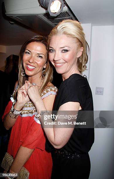 Heather Kerzner, Tamara Beckwith attend a viewing of photographs and art featuring work by Irish photographer Bob Carlos Clarke at the "Little Black...