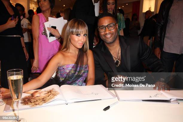 Adrienne Bailon and Kieth Campbell attend the "Cuts Of Our Infirmities" book launch party at the Tracy Reese Boutique on April 22, 2010 in New York...
