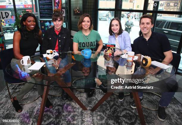 Brittany Jones-Cooper, Shannon Coffey, Kay Cannon, Ali Kolbert and Lukas Thimm attend 'Build Brunch' at Build Studio on June 28, 2018 in New York...