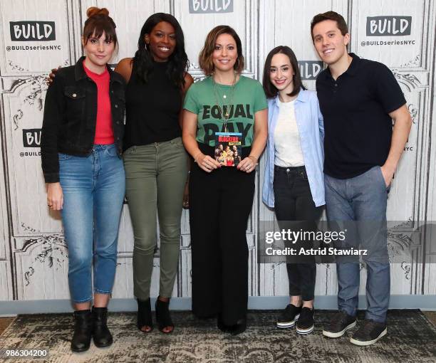Brittany Jones-Cooper, Shannon Coffey, Kay Cannon, Ali Kolbert and Lukas Thimm attend 'Build Brunch' at Build Studio on June 28, 2018 in New York...