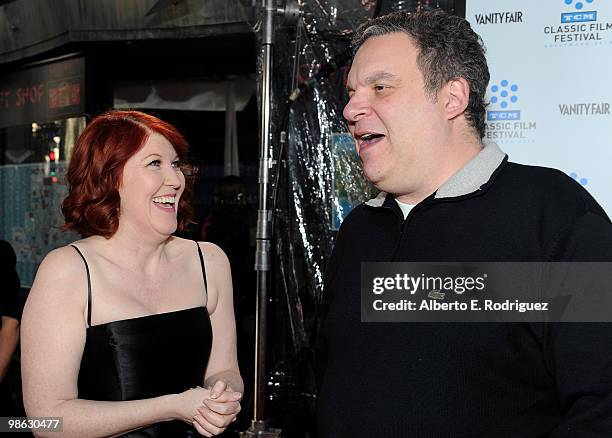 Actress Kate Flannery and actor Jeff Garlin arrives at the TCM Classic Film Festival's gala opening night world premiere of the newly restored film...