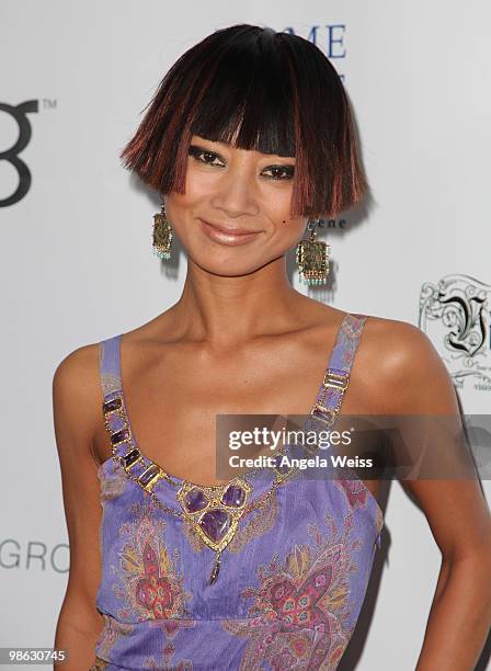 Actress Bai Ling attends the 'Global Home Tree' Earth Day VIP reception hosted by James Cameron at the JW Marriott Los Angeles at L.A. LIVE on April...