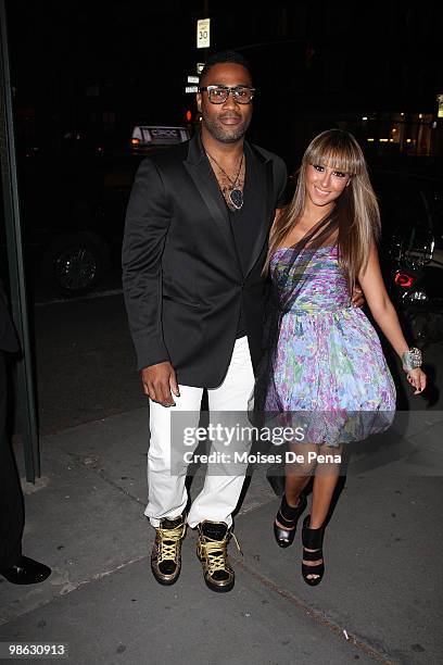 Adrienne Bailon and Kieth Campbell arrive for the "Cuts Of Our Infirmities" book launch party at the Tracy Reese Boutique on April 22, 2010 in New...