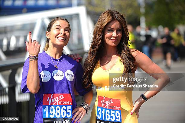 Elen Rivas and Jo-Emma Larvin attend a photocall for the 2010 Virgin London Marathon on April 23, 2010 in London, England.