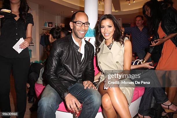 Sam Fine, Media Personality Julissa Bermudez attends the "Cuts Of Our Infirmities" book launch party at the Tracy Reese Boutique on April 22, 2010 in...