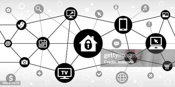 House Safety Internet Communication Technology Triangular Node Pattern ...