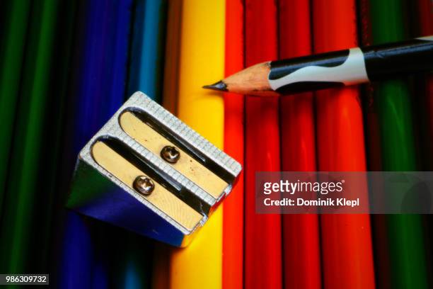 the perfect couple - pencil shavings stock pictures, royalty-free photos & images