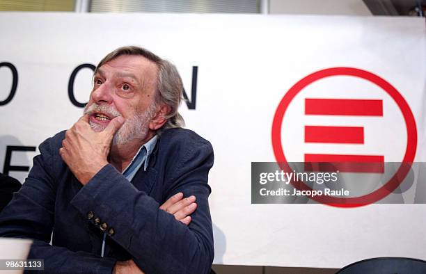 Gino Strada, founder of Italian aid agency Emergency, attends a press conference at the agency's headquarters on April 23, 2010 in Milan, Italy....