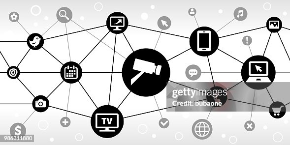 Camera Internet Communication Technology Triangular Node Pattern Background Camera Internet Communication Technology Triangular Node Pattern Background