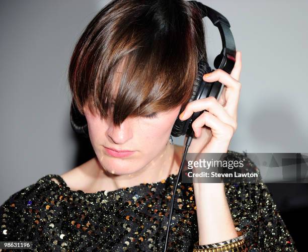 French singer Yelle performs at Down & Derby Roller-Disco inside the Rain Nightclub on April 22, 2010 in Las Vegas, Nevada.