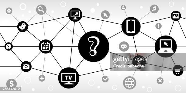 question mark internet communication technology triangular node pattern background - computer arrow keys stock illustrations