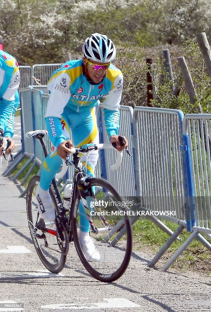 Astana's  Alberto Contador of Spain ride