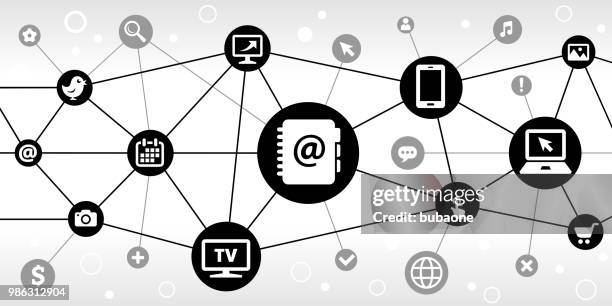 email contacts internet communication technology triangular node pattern background - contact lens stock illustrations